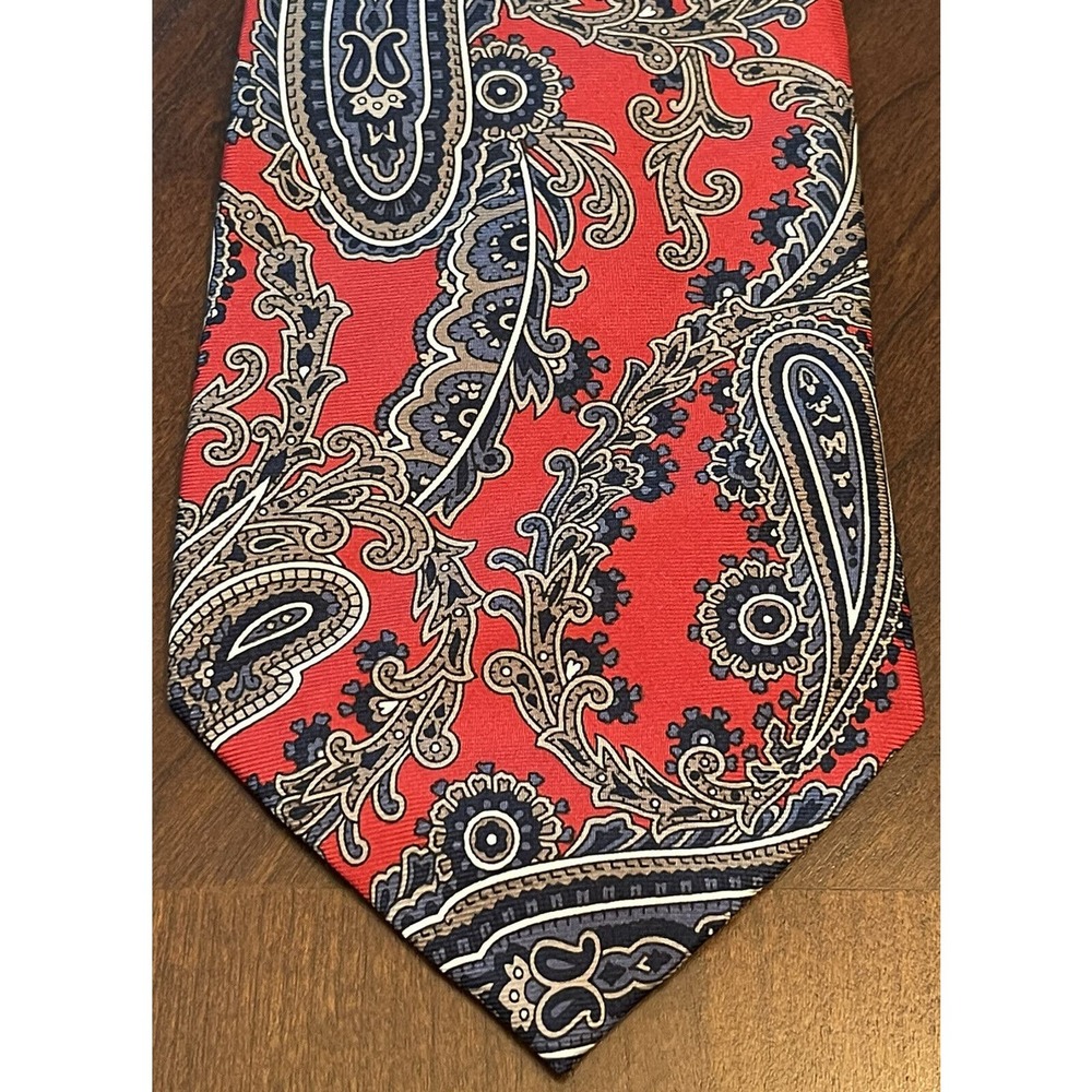 Andhurst Red Blue 100% Silk Men’s Neck Tie Made In Usa